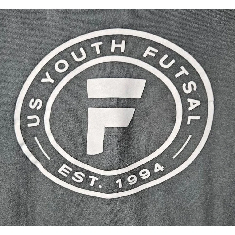 US Youth Futsal Est 1994 Adult Graphic Hoodie Mens Black Soccer Sweatshirt Large